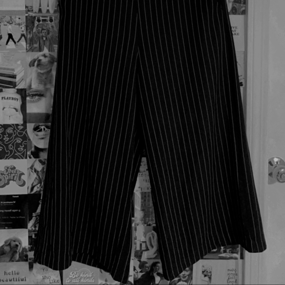 Ankle length stripped flare dress pants